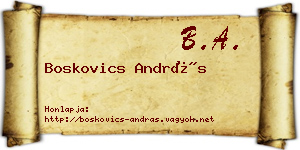 Boskovics András névjegykártya
